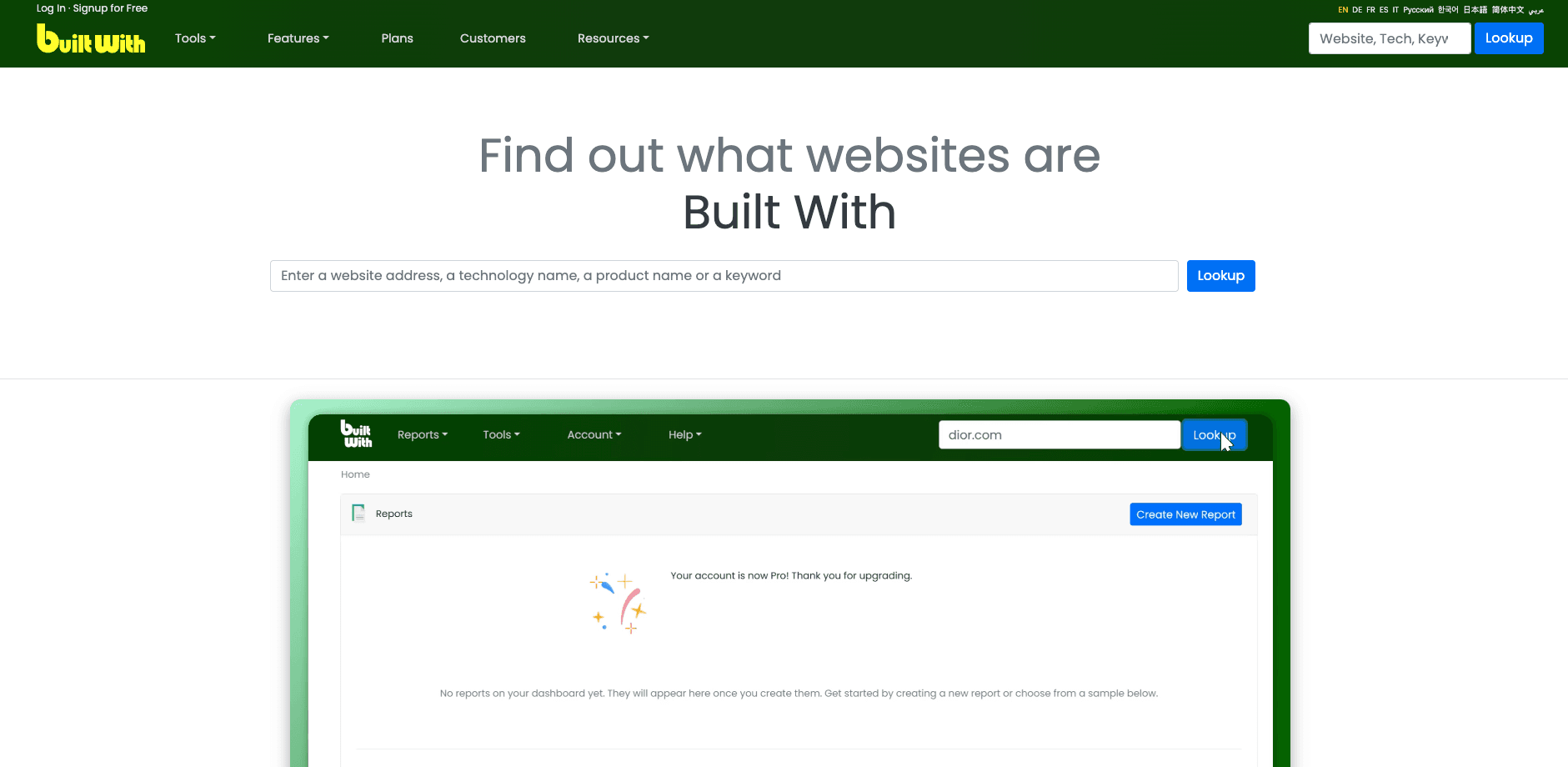 BuiltWith technology intelligence platform